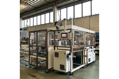 A packaging machine in a warehouse.